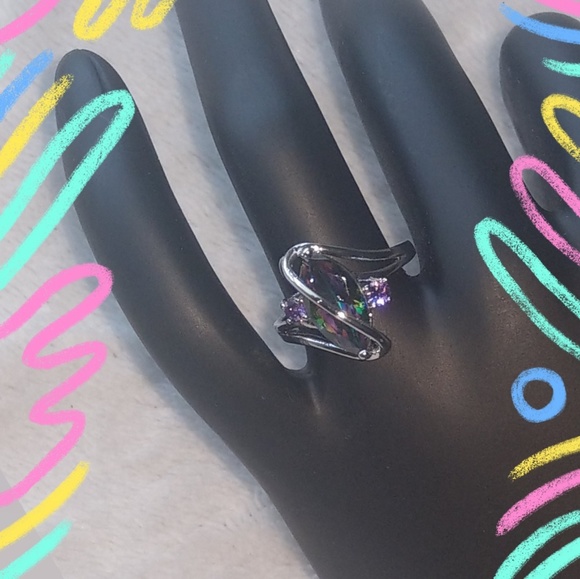 Ring ***NEW Rainbow Topaz w Amethyst - Picture 2 of 6